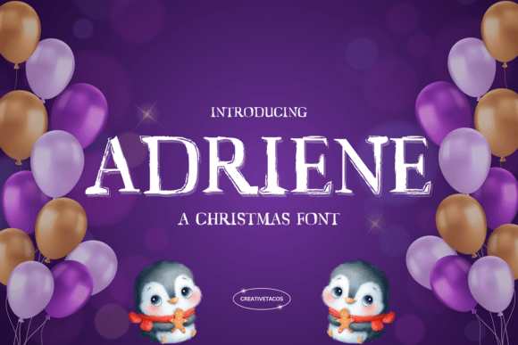 Adriene: A Festive Display Font for Holiday Editorial Design
