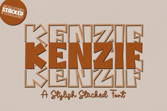 Kenzif: The Stylish Stacked Font for Professional Brand Identity