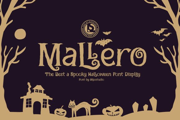Mallero Typeface for Spooky Branding and Holiday Design Projects